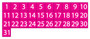 Pink Calendar Date Magnets By DCM Solutions For Whiteboards. Business or Home Use