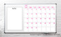 Pink Inverted Calendar Date Magnets By DCM Solutions For Whiteboards. Business or Home Use