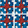 Gift Wrap Themed 3.5" Square Glass Coasters