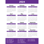 2024 Magnetic Full Yearly Calendar (Purple)