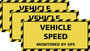 Vehicle Speed Monitored by GPS Bumper Sticker 3 Pack ( 9" W x 4" H) (Yellow)