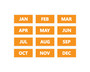 Orange Calendar Month Magnets For Whiteboards By DCM Solutions