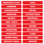 Red Rounded Tool Box Magnetic Labels by DCM  Solutions