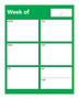 Green With White Text Weekly Business Organizer Dry Erase Magnet by DCM Solutions