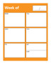 Orange With White Text Weekly Business Organizer Dry Erase Magnet by DCM Solutions