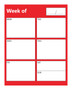 Red With White Text Weekly Business Organizer Dry Erase Magnet by DCM Solutions