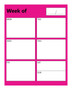 Pink With Black Text Weekly Business Organizer Dry Erase Magnet by DCM Solutions