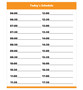 Orange Dry Erase Hourly Schedule Magnet (24 Hour Clock) By DCM Solutions