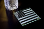 American Flag 3.5" Etched Glass Coasters (Inverted Etch) By DCM Solutions