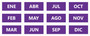 Purple Spanish Calendar Month Magnets by DCM Solutions