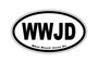 White What Would Jesus Do WWJD Bumper Magnet by DCM Solutions