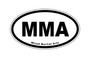 White Mixed Martial Arts MMA Bumper Magnet by DCM Solutions