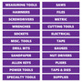 Purple Tool Box Organizational Stickers Basic Set by DCM Solutions