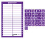 Purple Dry Erase Magnetic Directory and Number Label Magnets Bundle by DCM Solutions