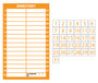 Orange Inverted Dry Erase Magnetic Directory and Number Label Magnets Bundle by DCM Solutions