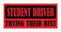 Red Trying Their Best Student Driver Bumper Sticker by DCM Solutions