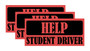 Red Help Student Driver Bumper Sticker 3 Pack by DCM Solutions