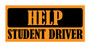 Orange Help Student Driver Bumper Sticker by DCM Solutions