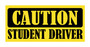 Yellow Caution Student Driver Bumper Sticker by DCM Solutions