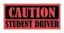 Red Be Caution Student Driver Bumper Sticker by DCM Solutions