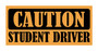 Orange Caution Student Driver Bumper Sticker by DCM Solutions