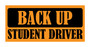 Orange Back Up Student Driver Bumper Sticker 3 Pack by DCM Solutions
