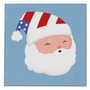 American Santa 3.5" Square Glass Coasters (Blue Background) by DCM Solutions