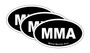 Black MMA Bumper Sticker 3 Pack by DCM Solutions