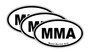 White MMA Bumper Sticker 3 Pack by DCM Solutions