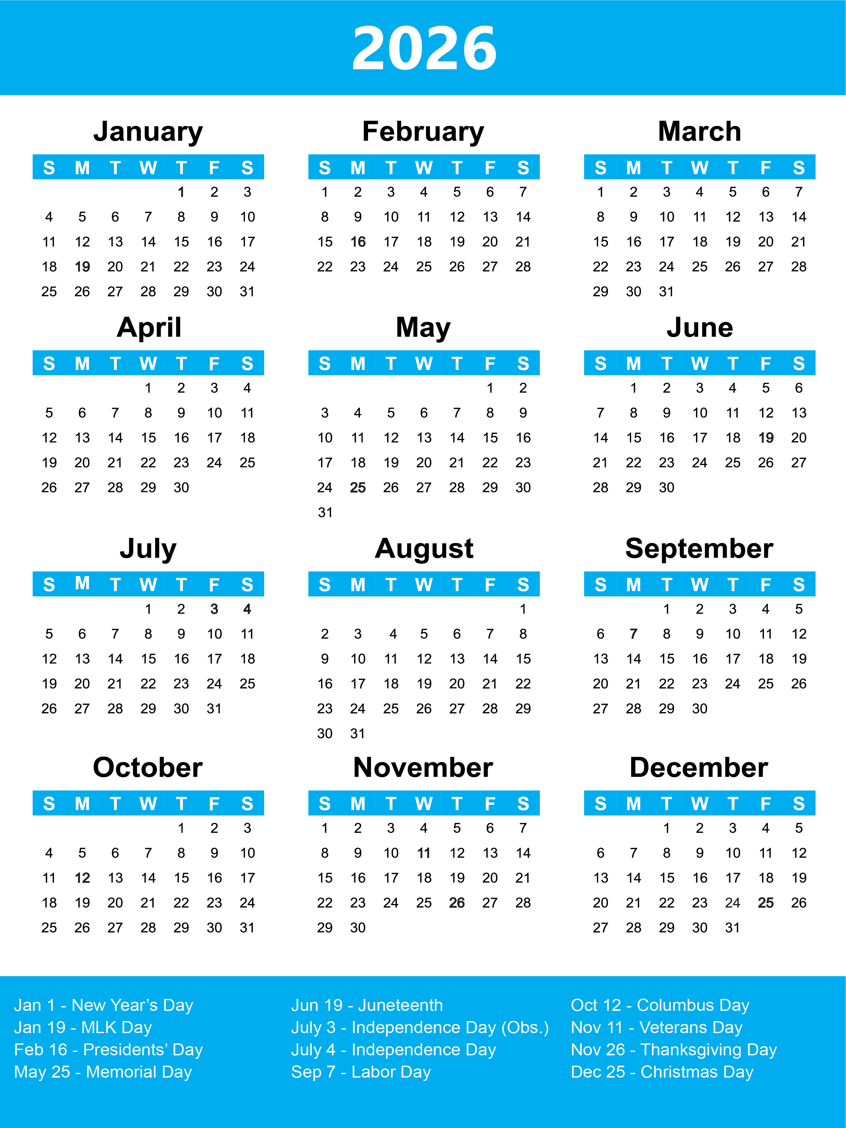 2025 Yearly Calendar Magnet