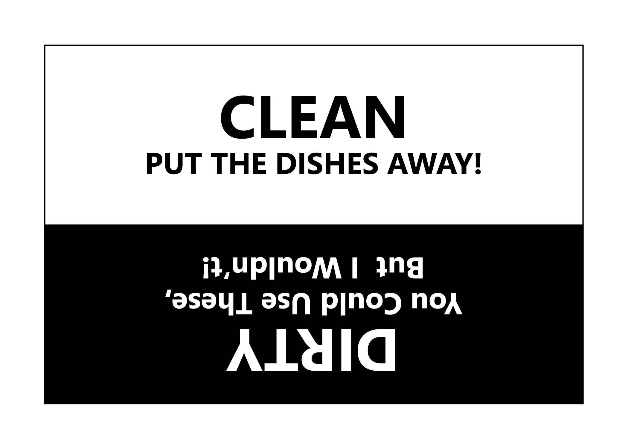 clean dirty dishes sign