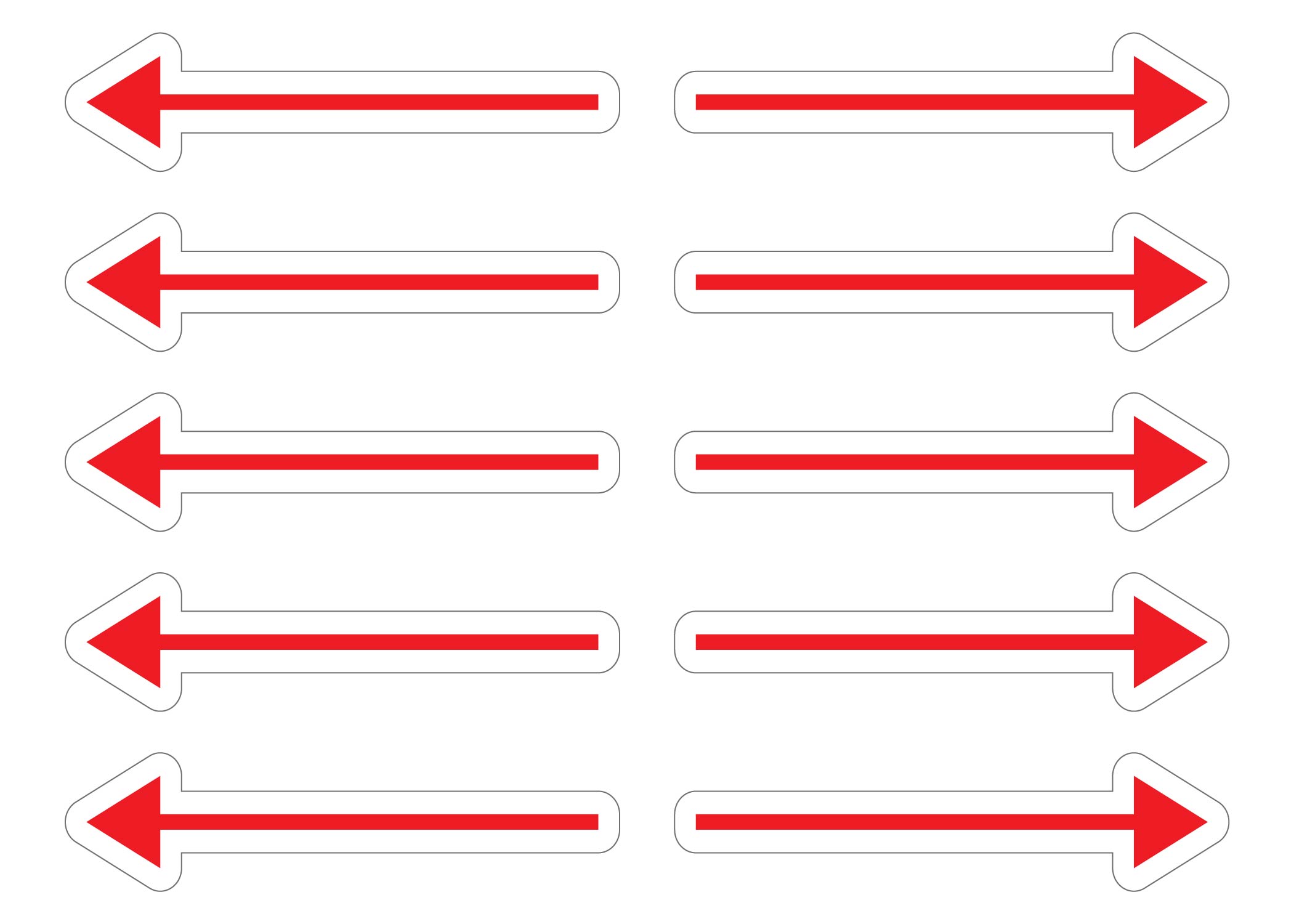 Red Magnetic Directional Arrows