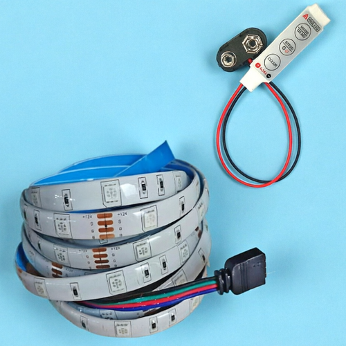 5050 RGB LED strip with controller 9V battery connector
