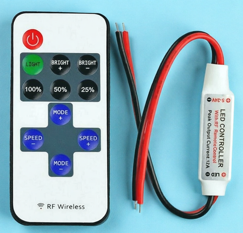 LED controller for single color LED strip with 11-key remote