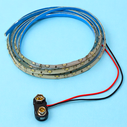 335 side emitting LED strip with 9 V battery connector