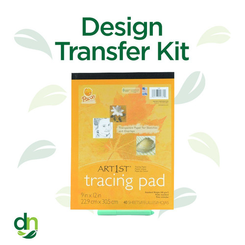 Henna design book transfer kit used to trace and transfer a henna pattern from a book onto skin