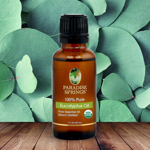Paradise Springs organic eucalyptus oil 1 oz 30ml crisp essential oil product
