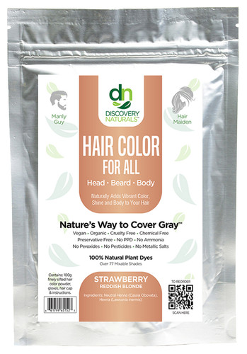 Strawberry Reddish Blonde Hair Dye Package by Discovery Naturals.