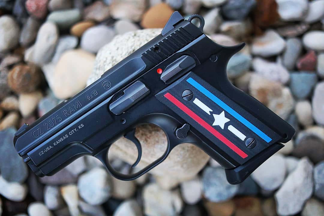 CZ 2075 RAMI Star and Stripes Inlay LOK Grips