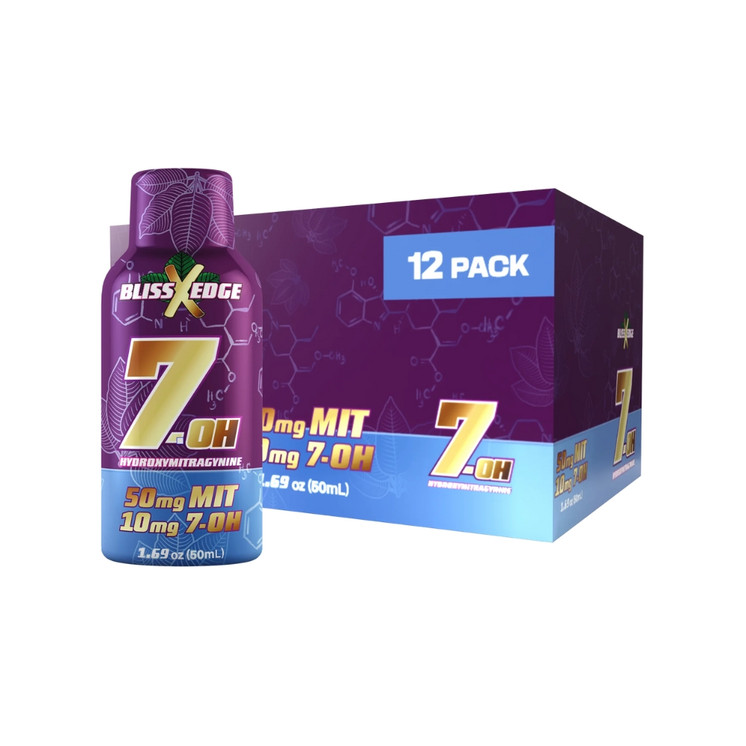 Bliss Edge 7OH 1.69oz Shots – 12 Pack | Convenient Energy & Relaxation Boost