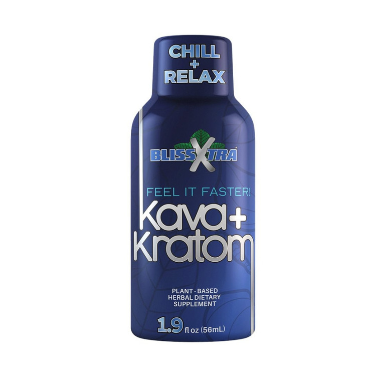 Blissxtra Kava + Kratom 1.9oz Shots – 12 Pack | Relaxation & Energy Boost