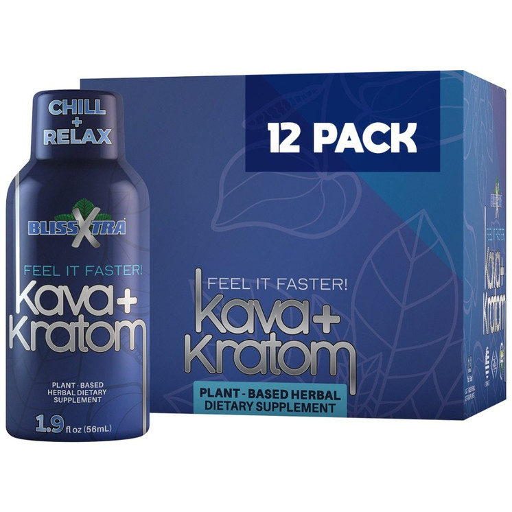 Blissxtra Kava + Kratom 1.9oz Shots | Relaxation & Energy Boost