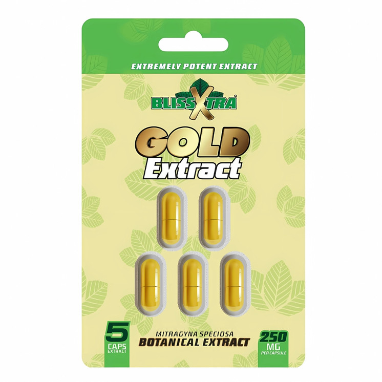 Blissxtra Kratom GOLD Extract 5 ct capsules