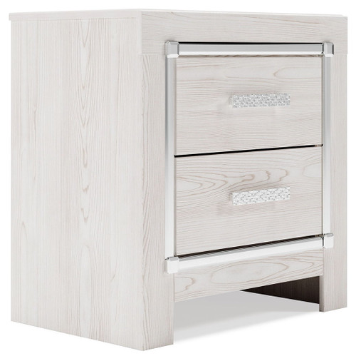 Altyra White Two Drawer Night Stand