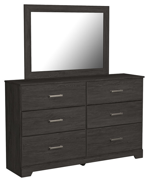 Belachime Black Dresser, Mirror