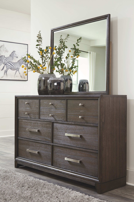 Brueban Rich Brown Dresser, Mirror