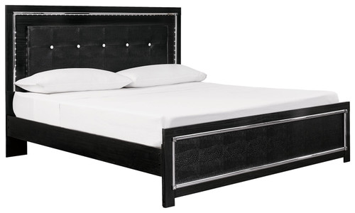 Kaydell Black King Upholstered Panel Bed