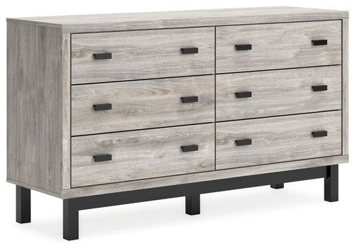 Vessalli Black / Gray Six Drawer Dresser