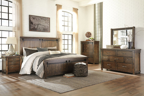 Lakeleigh Brown 8 Pc. Dresser, Mirror, Chest, California King Panel Bed & 2 Nightstands