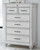 Kanwyn Whitewash 6 Pc. Dresser, Mirror, Chest & California King Panel Bed with Storage